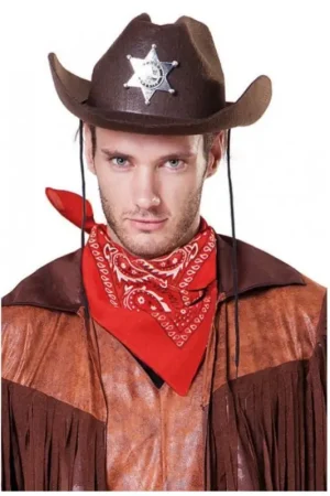 Affaire À Saisir Bandeau Cow Boy Rouge imprimé 51x51 cm