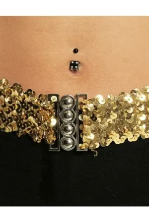 Prix Choc Ceinture Élastique Paillettes Or