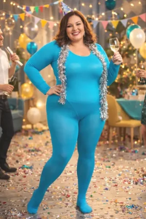 Collant 60 Denier XXL/XXXL Turquoise Produit De Marque