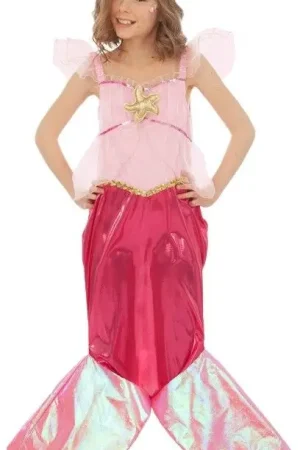 Prix Cassé Déguisement Enfant Sirene Luxe Rose 3/4 Ans