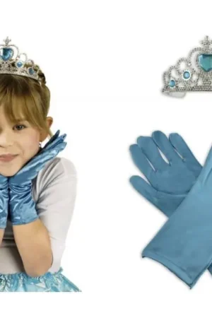 Nouvel Arrivage Set Glamour Enfant Gants Diadème Bleu