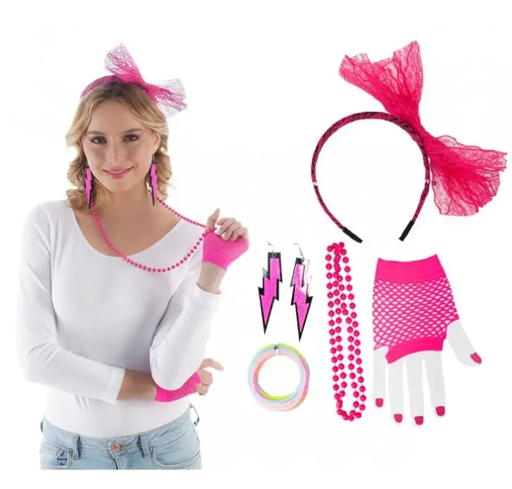 Kit Années 80 Rose Fluo 5 pièces Promotion