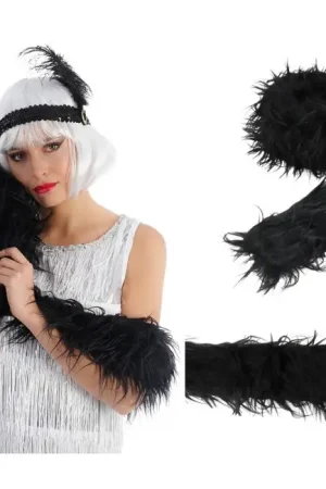 Remise Boa Fourrure Noir 210 cm