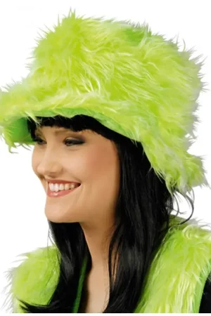 Nouvel Arrivage Chapeau en Peluche Flower-Power Vert
