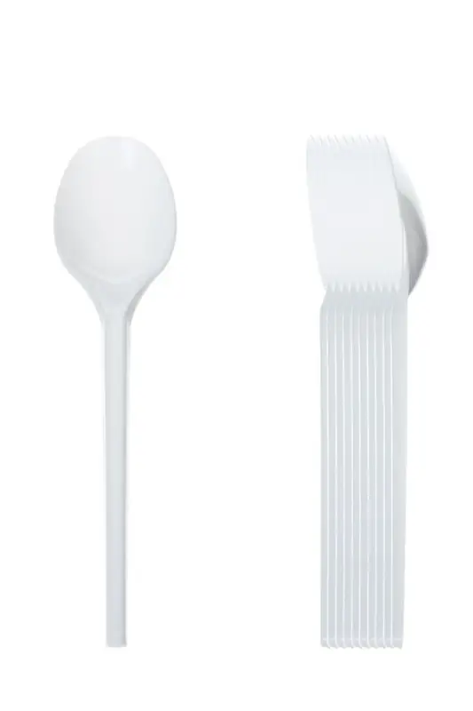 Meilleure Vente Cuillères plastique blanc réutilisables x 100 pièces