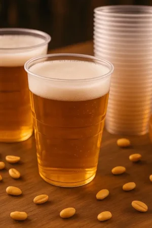 Verre à bière en plastique transparent réutilisables 30cl x 50 pièces Meilleur Choix