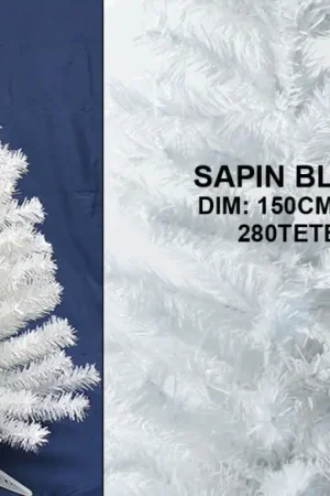 Sapin Artificiel de Noel Blanc 150 cm 280 Branches Nouveauté