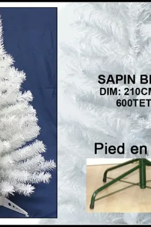 Dernier Modèle Sapin Artificiel Blanc 210 cm 600 Branches