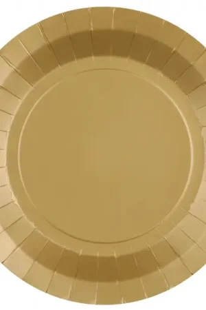 Assiette carton Ronde Or 23 cm x 10 pièces Populaire