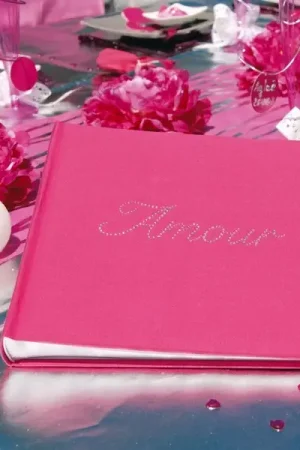 Produit De Marque Livre d'or Strass Fuchsia Amour