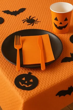 Remise Nappe en rouleau papier gaufré Orange 20 mètres