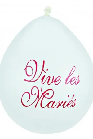8 Ballons blancs vive les mariés Remise