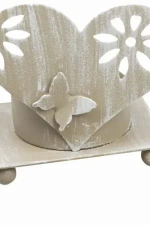 Suppport bougie chauffe plat métal taupe Prix Promo
