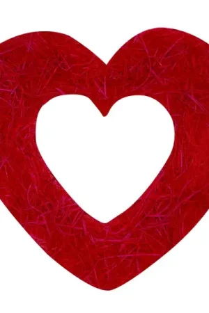 Coeur en découpe sisal 30cm rouge Paiement Sécurisé