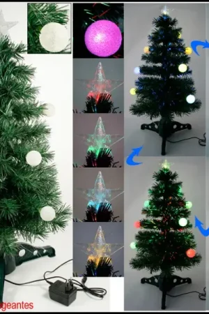 Commander Maintenant Sapin fibre optique LED 80cm boules EVA