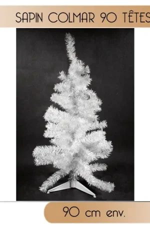 Sapin Artificiel de Noel Blanc 90cm 90 tetes Expédition Rapide