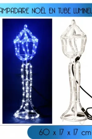 Lampadaire en tube LED 4 Mètres bleu/blanc Offre Du Jour