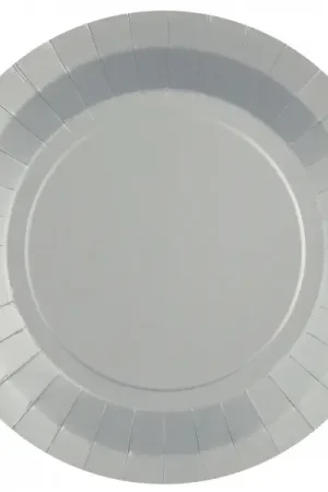 Assiette en carton ronde Argent 23 cm x 10 pièces Usine Directe