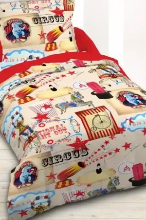 Certifié Housse de couette Enfant Circus 140 x 200 cm avec Taie