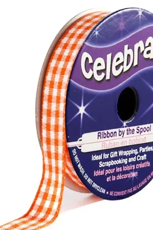 Offre Spéciale Ruban en bobine Vichy Orange