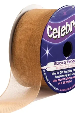 Ruban en bobine Organza Marron glacé Remise