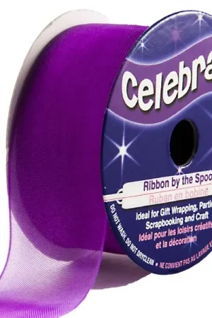 Ruban en bobine Organza Violet foncé Promotion Saisonnière