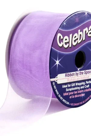 Acheter Direct Ruban en bobine Organza Violet Uni