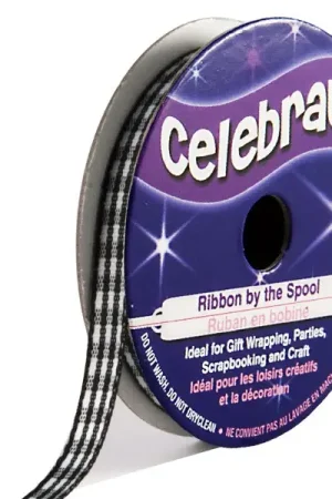 Satisfait Ou Remboursé Ruban en bobine Vichy Noir