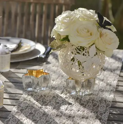 Produit De Marque Grande boule en rotin Blanche 15cm