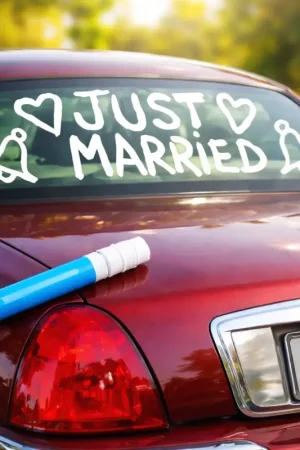 Solde Marqueur Blanc pour voiture de mariage