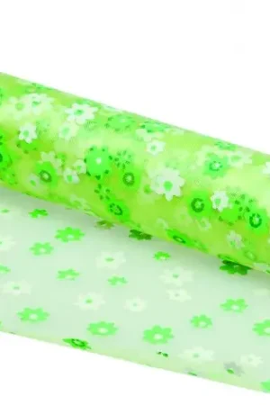 Populaire Rouleau Organza imprimé Vert Fleuri