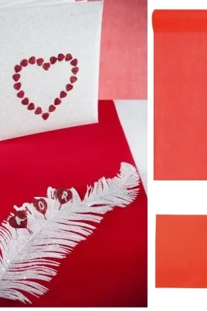 Chemin de table pas cher intissé rouge 30cm Prix Cassé