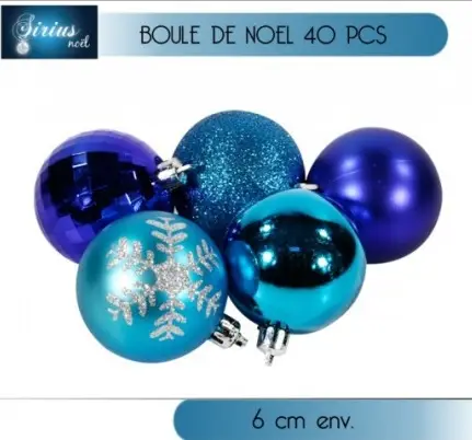 Expédié Aujourd'hui Boule de Noel Bleu x 40 pièces