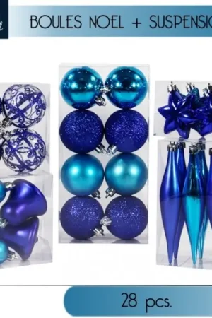 Affaire À Saisir Boule de Noel Bleu en kit x28 pièces