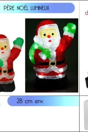 Père Noel acrylique 40 LED blanches Marque