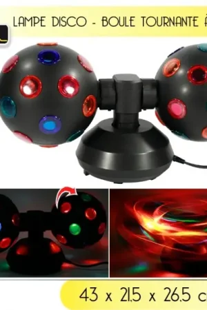Expédition Rapide Lampe disco 2 boules tournante sur 2 pieds