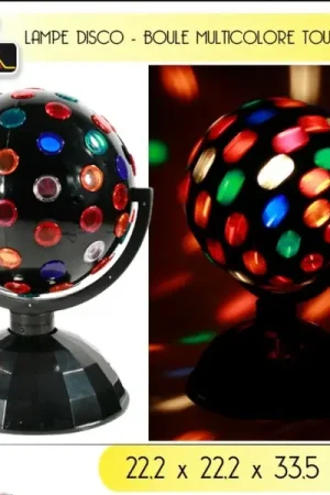 Paiement Sécurisé Lampe disco Boule tournante multicolore 3D