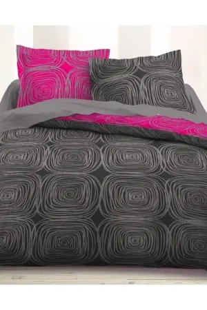 Dernier Modèle Parure de couette Gris et Rose