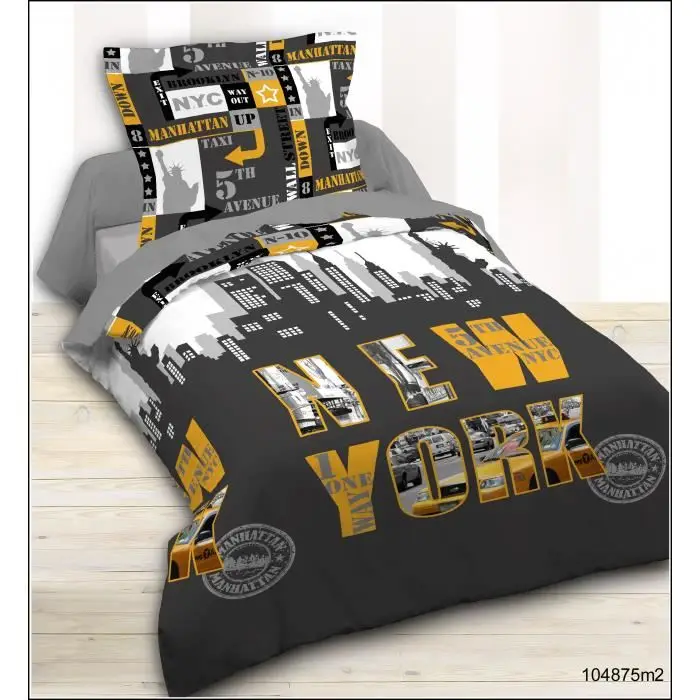 Housse de couette New Yorkpas cher 1 personne Commander Vite