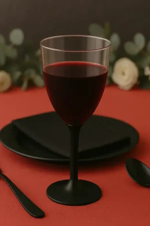 Solde Verre à vin plastique Noir x 20