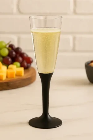Flûte à champagne plastique Noir 12 cl x 20 pièces Promotion Saisonnière