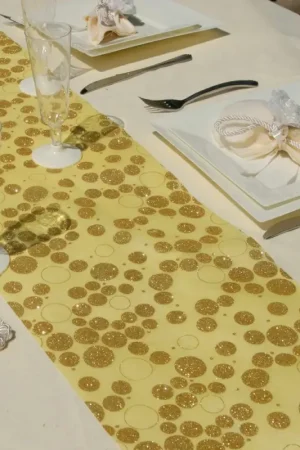 Remise Chemin de table pois paillette Or