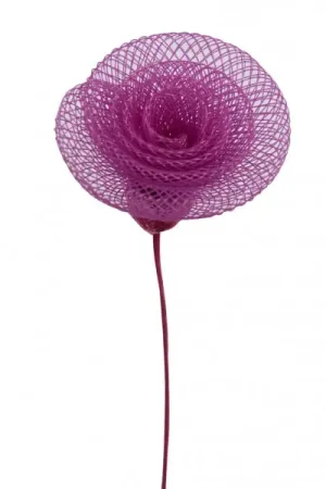 6 roses torsadées Fushia Nouveauté