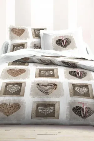 Parure de couette Wood heart 220x240cm Commander Maintenant