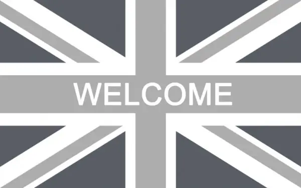 Commander Vite Tapis Welcome drapeau Anglais 50x80cm