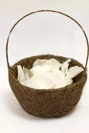 Panier à pétales sisal chocolat Pas Cher