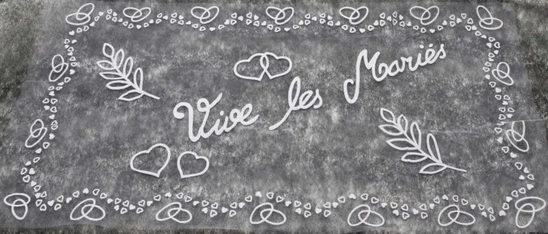 Dernier Modèle Déco plage arrière vive les mariés Blanc