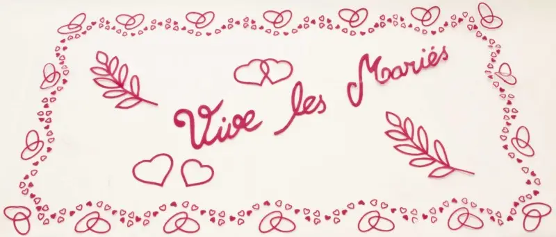 Déco plage arrière vive les mariés Fushia Offre Limitée