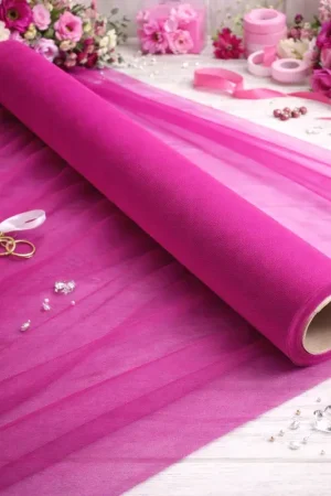 Nouvelle Collection Rouleau de tulle souple 150cm x 25m Fuchsia