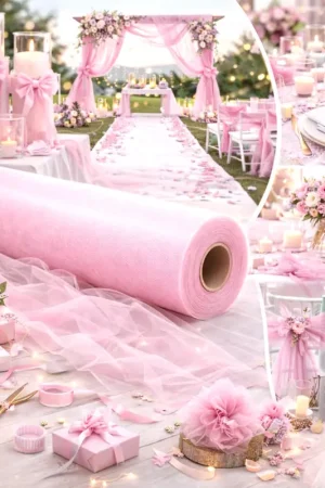 Rouleau de tulle souple 150cm x 25m rose Nouveauté